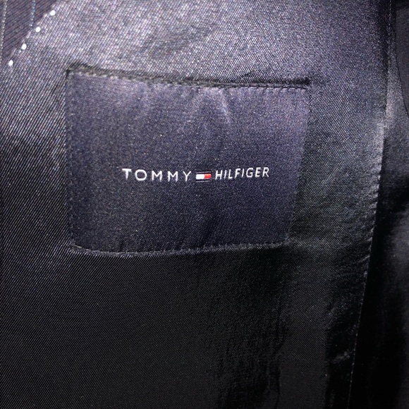 Tommy Hilfiger Mens Blazer Navy pin striped coat - Picture 4 of 8